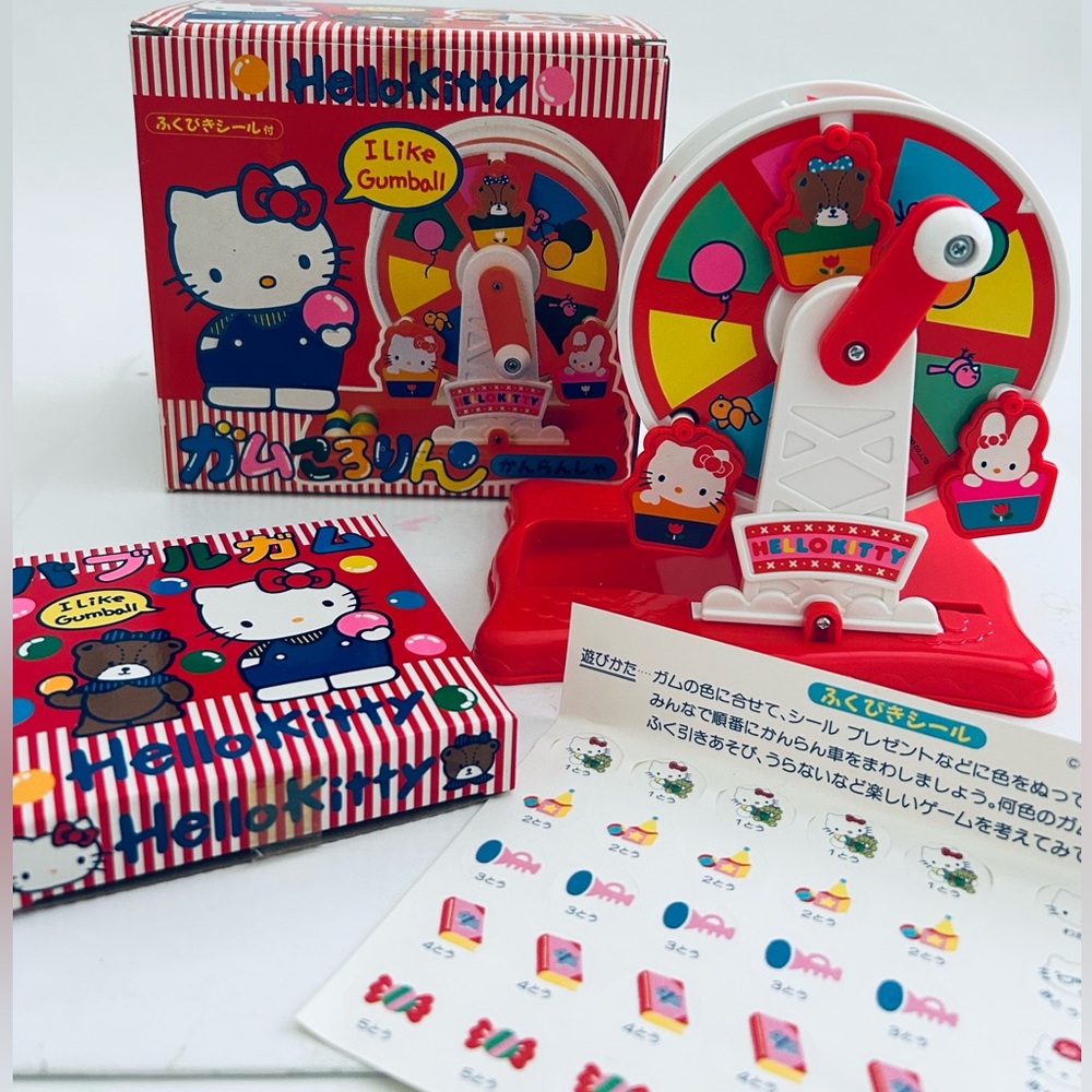 NIB Vintage Hello Kitty Gumball Ferris Wheel Dispenser Sanrio 1987 Extra Gumball